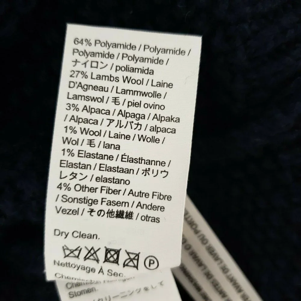 J. Crew Zigzag Fair Isle Sweater Wool Blend Navy Blue in Small
